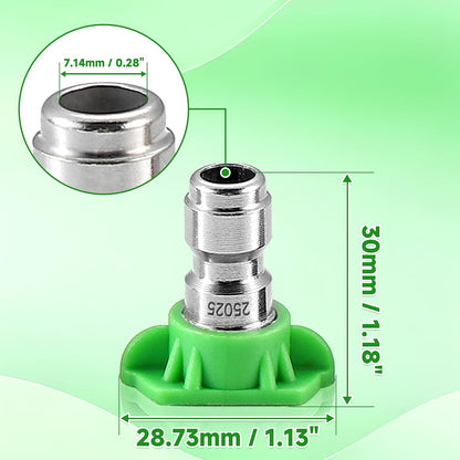 Pressure Washer Tips, 25 Degree Green Power Washer Nozzle Tips 7 Pack, 1/4 Inch Quick Connect, 4000 PSI