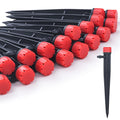 50pcs Drip Emitters for 1/4" Drip Irrigation Tubing, Adjustable 360 Degree Water Flow Drippers on 5" Arrow Stake, Garden Irrigation Drippers for (4-7mm) Watering System