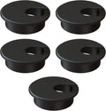 Desk Grommet 2 Inch (50 mm) Pack of 5-Black ABS Plastic Cable Hole Cover to Arrange Wires & Cords Through Computer Table/Countertops