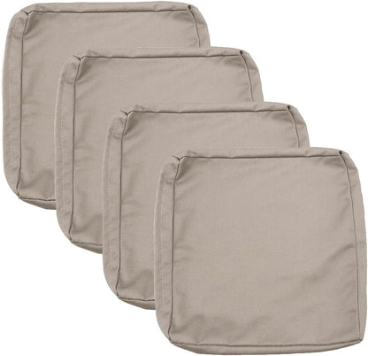 Patio Cushion Covers 24x24 Waterproof Outdoor Cushion Covers for Patio Furniture 4Pack Patio Cushion Slicovers Replacement Outdoor Seat Cushion Slip Cover for Wicker Chair, Tan