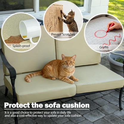 Patio Cushion Covers 24x24 Waterproof Outdoor Cushion Covers for Patio Furniture 4Pack Patio Cushion Slicovers Replacement Outdoor Seat Cushion Slip Cover for Wicker Chair, Tan