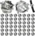 50 Pack 1/2 Inch Clamp Type Cable Connectors, Zinc Alloy and Steel Electrical Conduit Fittings for NM Cable, Rust Resistant Non-Metallic Wire Clamps to Protect Cables, Silver