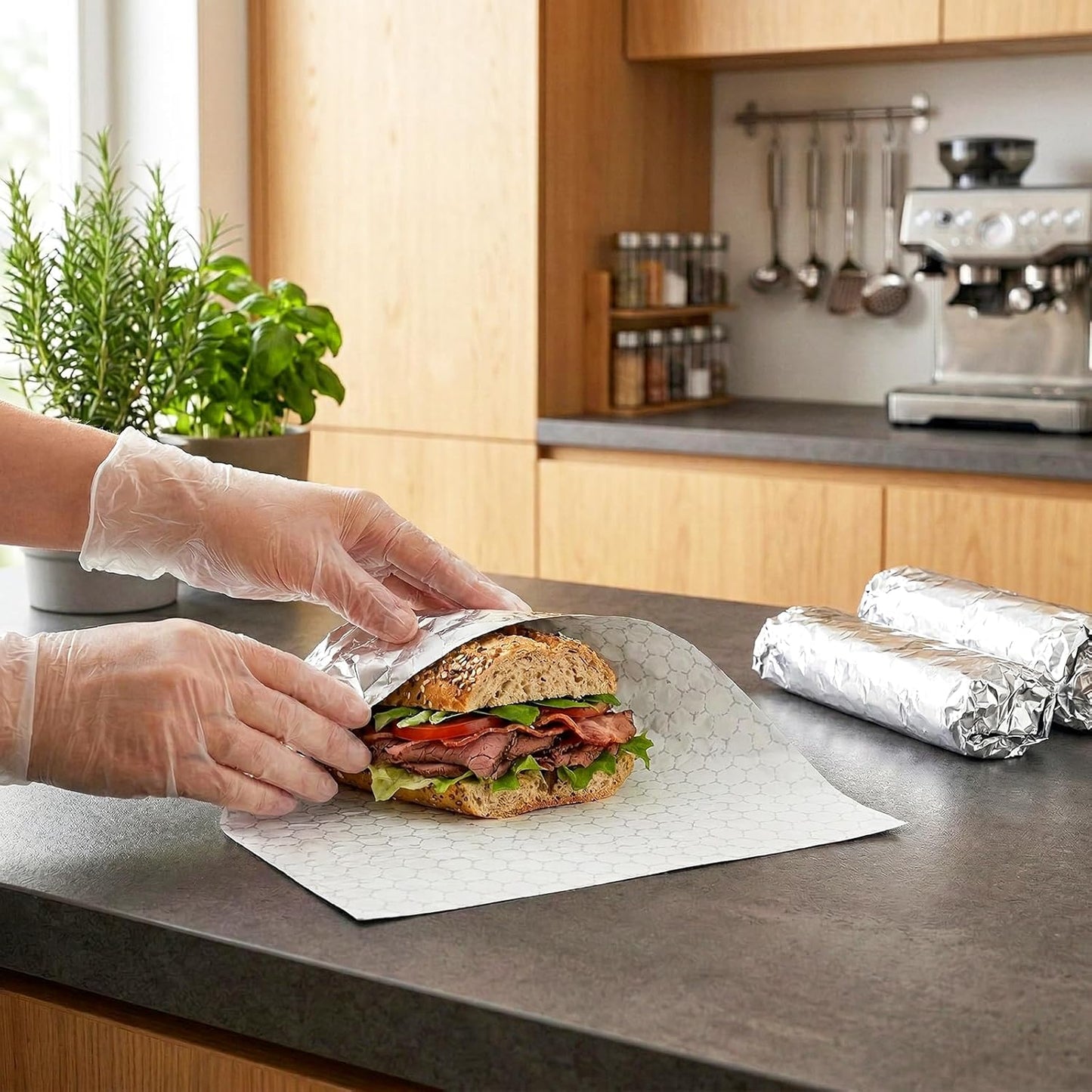 200 Pack Insulated Foil Sandwich Wrap Sheets, 12"x12" Pre-Cut Burger Wrapping Paper, Heat and Cold Insulation Aluminum Wrappers for Hot Dogs, Burritos, BBQ, Lock in Freshness