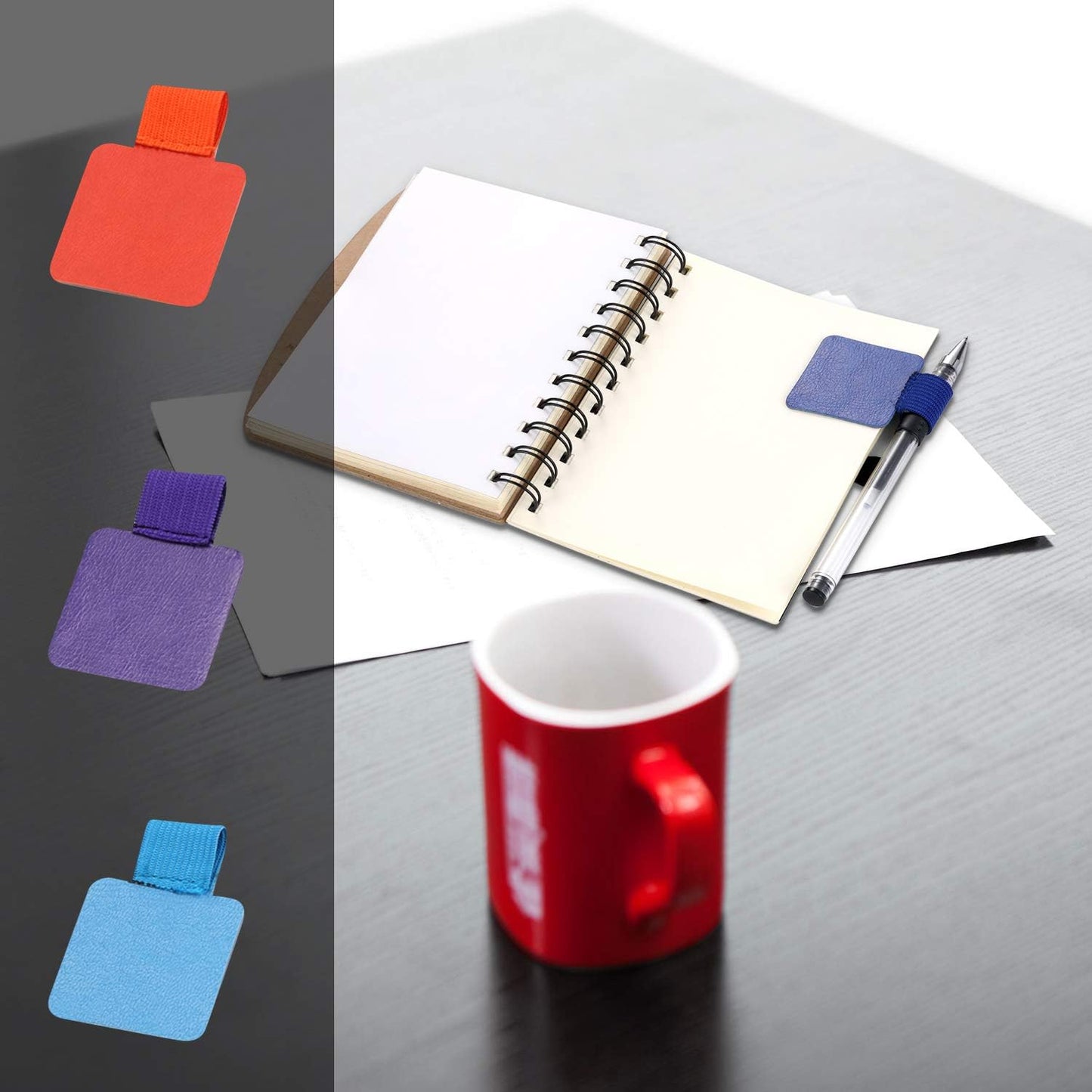 Pen Loop Holder Set, 12 Pack Self-Adhesive Pencil Elastic Design for Notebooks, Journals, Calendars with Colors (12 Pcs)
