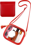 Clear Purse Stadium Approved Bag Small Crossbody with for Men Women Concerts Sports Events Red