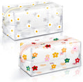 2 Pack Cute Flower Makeup Bags Daisy Zipper Pouches Floral Pencil Pouch Portable Toiletry for Women Travel Vacation Bathroom School Organizing(Daisy)