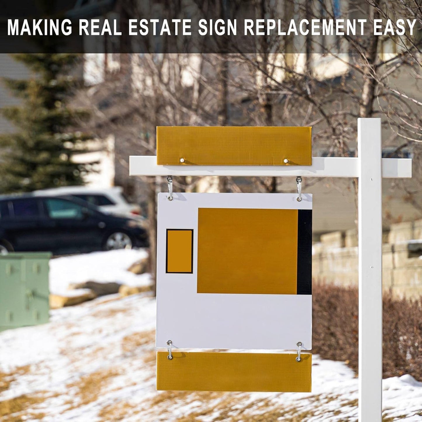 30 Pcs Real Estate Sign Rider Clips Hanging Stainless Steel for Posts Open House Plaque