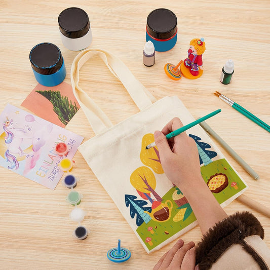24 Pcs Mini Tote Bag Sublimation Blank Canvas Bags Reusable for Grocery Shopping, DIY, Easter Party Favor Gift (8.5 x 8 Inch,Natural Color) Natural Color 8.5 Inch