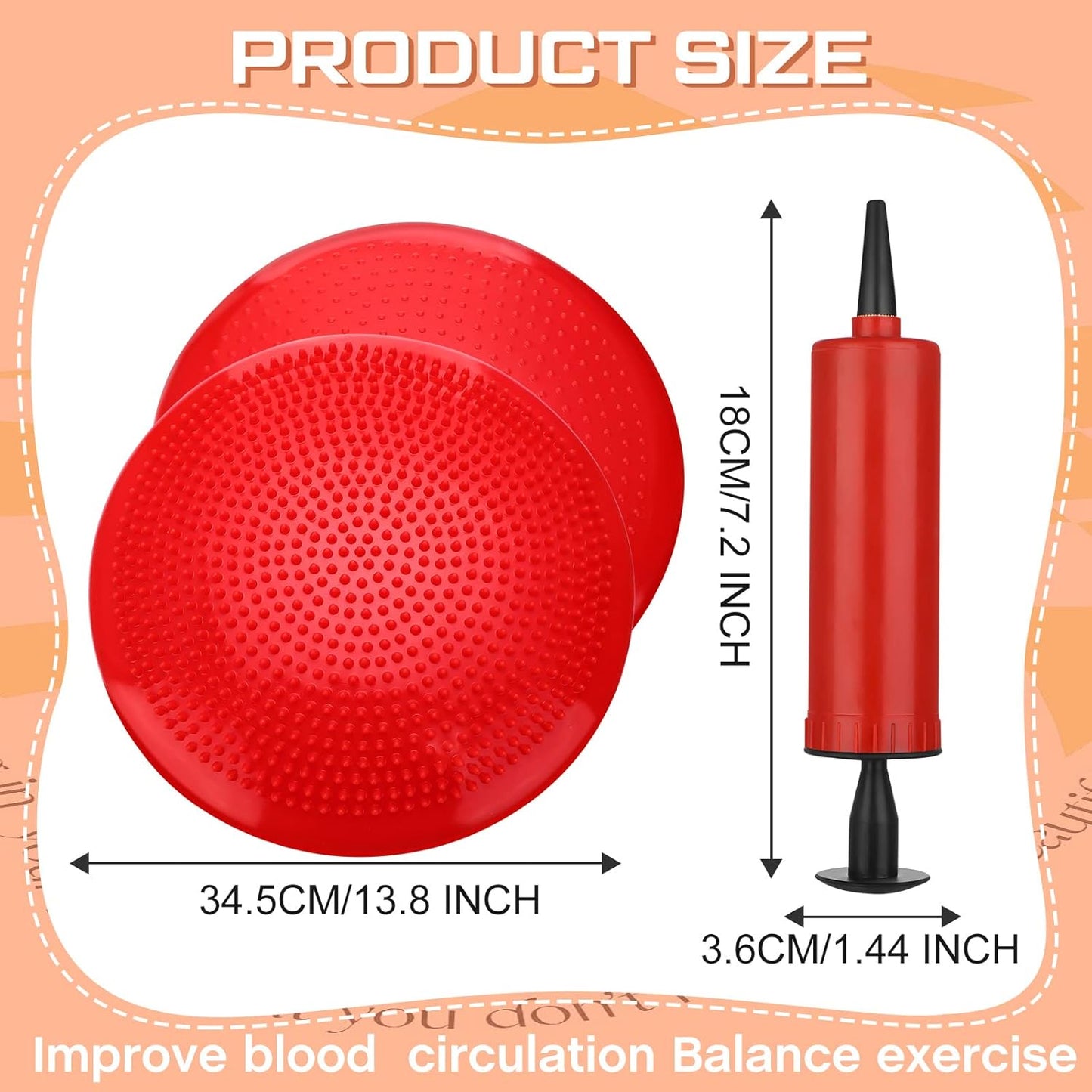6 Pcs Wiggle Seat Inflated Wobble Cushion for Sensory Kid 13 Inch Balance Disc Kids Flexible Seating Exercise Pad Chair Classroom Office School Curated Color