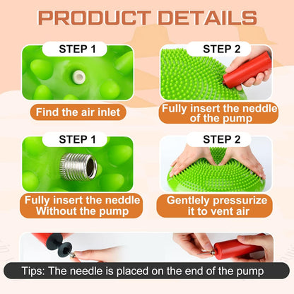 6 Pcs Wiggle Seat Inflated Wobble Cushion for Sensory Kid 13 Inch Balance Disc Kids Flexible Seating Exercise Pad Chair Classroom Office School Curated Color
