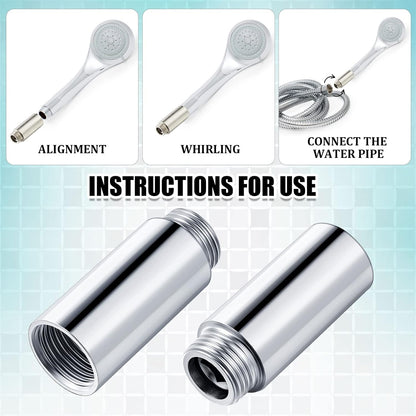 2 Pcs Shower Head Extension Arm Stainless Steel Pipe 1/2pt Male to Female Thread Cast Fitting Coupler Adapter(2 Inch) Inch