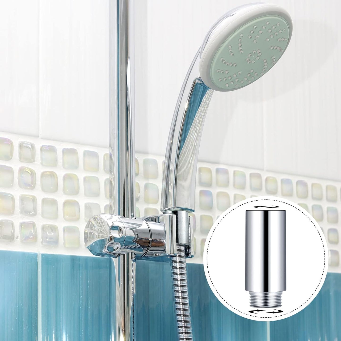 2 Pcs Shower Head Extension Arm Stainless Steel Pipe 1/2pt Male to Female Thread Cast Fitting Coupler Adapter(2 Inch) Inch