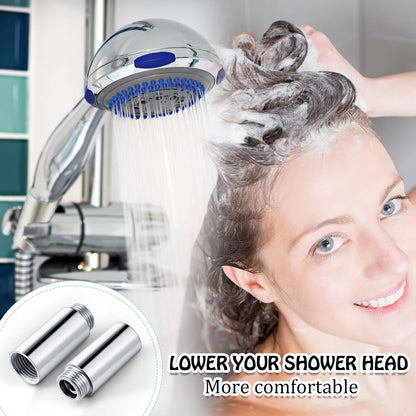 2 Pcs Shower Head Extension Arm Stainless Steel Pipe 1/2pt Male to Female Thread Cast Fitting Coupler Adapter(2 Inch) Inch