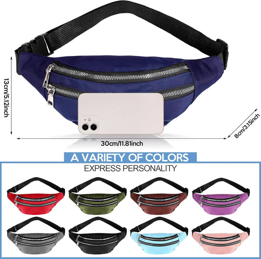 9 Pcs Fanny Pack Bulk for Women Men with Adjustable Strap Waterproof Waist Packs Travel Hiking Cycling Running Outdoor Sports (Colorful,Cute Style) Colorful