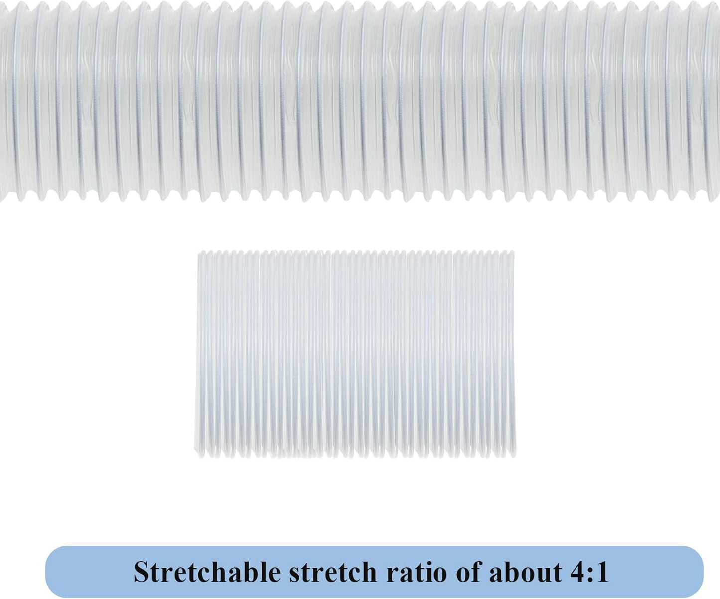 6 Inch, 10 ft Heavy PVC Dust Collection Hose, Flexible Clear Fume Hose with Stainless Steel Wire Coil and Clamp, Puncture Resistant Vacuum Fittings Collector Accessories