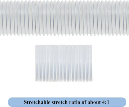 6 Inch, 10 ft Heavy PVC Dust Collection Hose, Flexible Clear Fume Hose with Stainless Steel Wire Coil and Clamp, Puncture Resistant Vacuum Fittings Collector Accessories