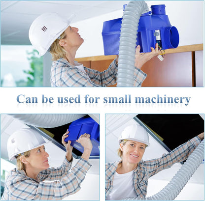 6 Inch, 10 ft Heavy PVC Dust Collection Hose, Flexible Clear Fume Hose with Stainless Steel Wire Coil and Clamp, Puncture Resistant Vacuum Fittings Collector Accessories