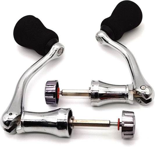 Mixed Pack Fishing Spinning Reel Handle, All-Metal, with The Grip EVA for Reels Replacement Parts,2 Pack, Large,X-Large