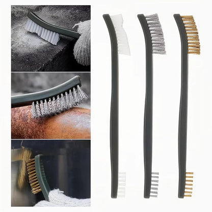 6Pc Mini Wire Brush Set, Steel Brass Nylon Cleaning Polishing Metal Rust Tools, Suitable for Paint Dirt