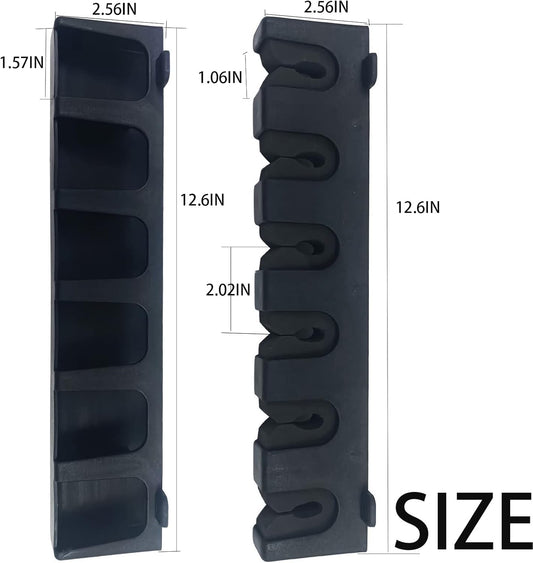 Vertica Fishing Rod Holders, Wall-Mounted – Racks, Pole Holders,Fishing Rack,Store 6 Rods or Combos in 12.6 Inches, for Garage & Boat, 1 Pair Black (Vertica)