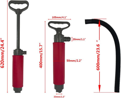 hand Red Bilge Pump for Kayak Canoe and Boat,15.7Inch Manual Portable Hand Water Pumps Sump with Hose