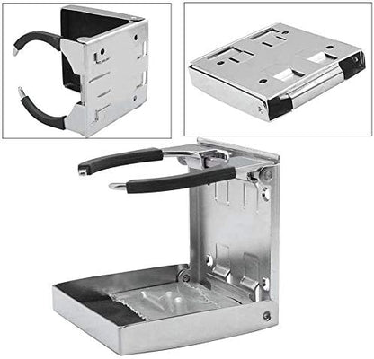 316 Stainless Steel Adjustable Fold Down Cup Drink Holder Marine Boat Caravan Car for Mug up to Dia 3.15"