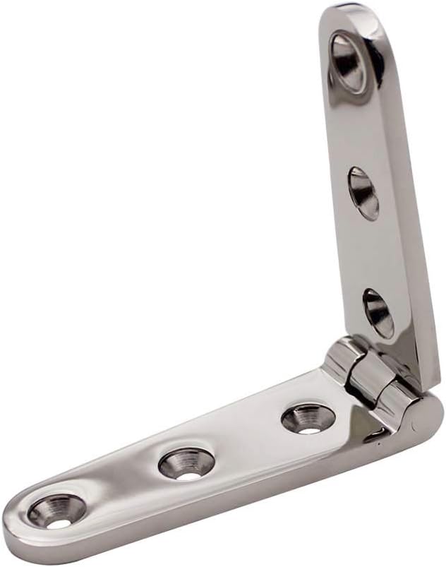 6" Long Tongue Hinge Marine Grade Stainless Steel Heavy Mirror Polished Door Cabinet Cupboard Thickened for Boat Yacht Hardware