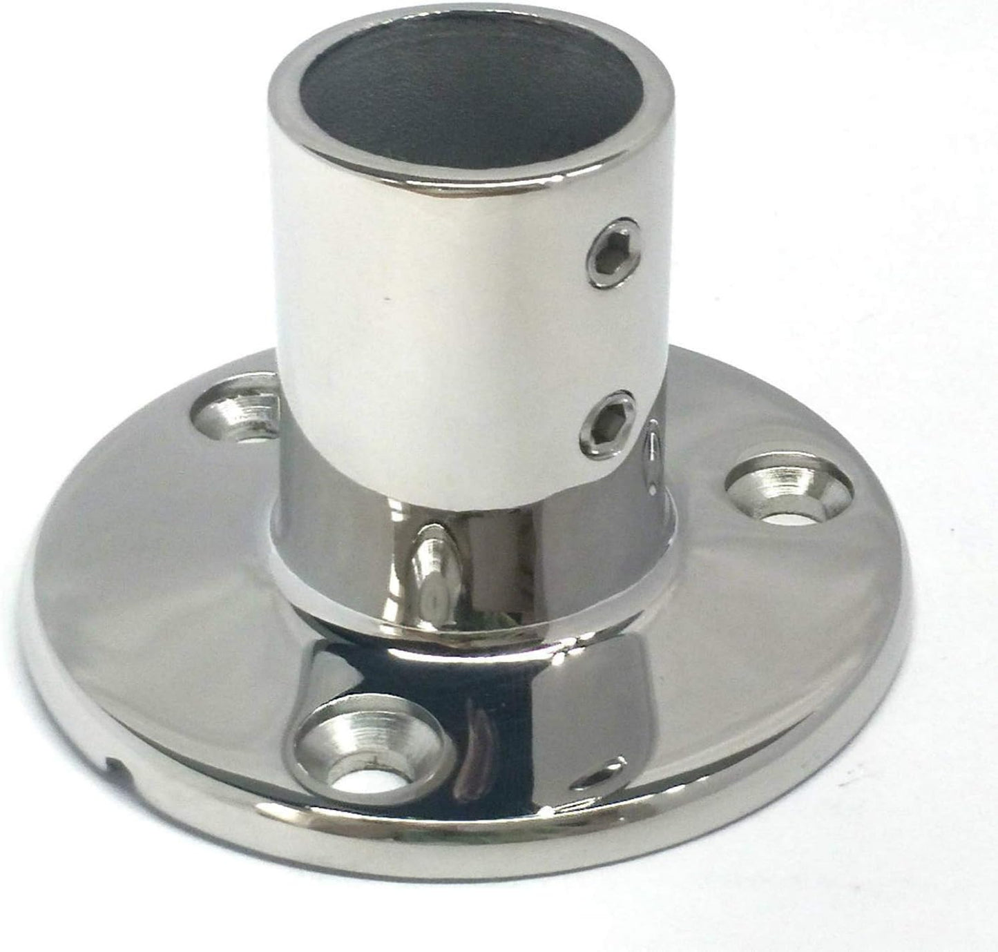 Stainless Steel Boat Round Base Handrail Fittings 90 Degree 1"