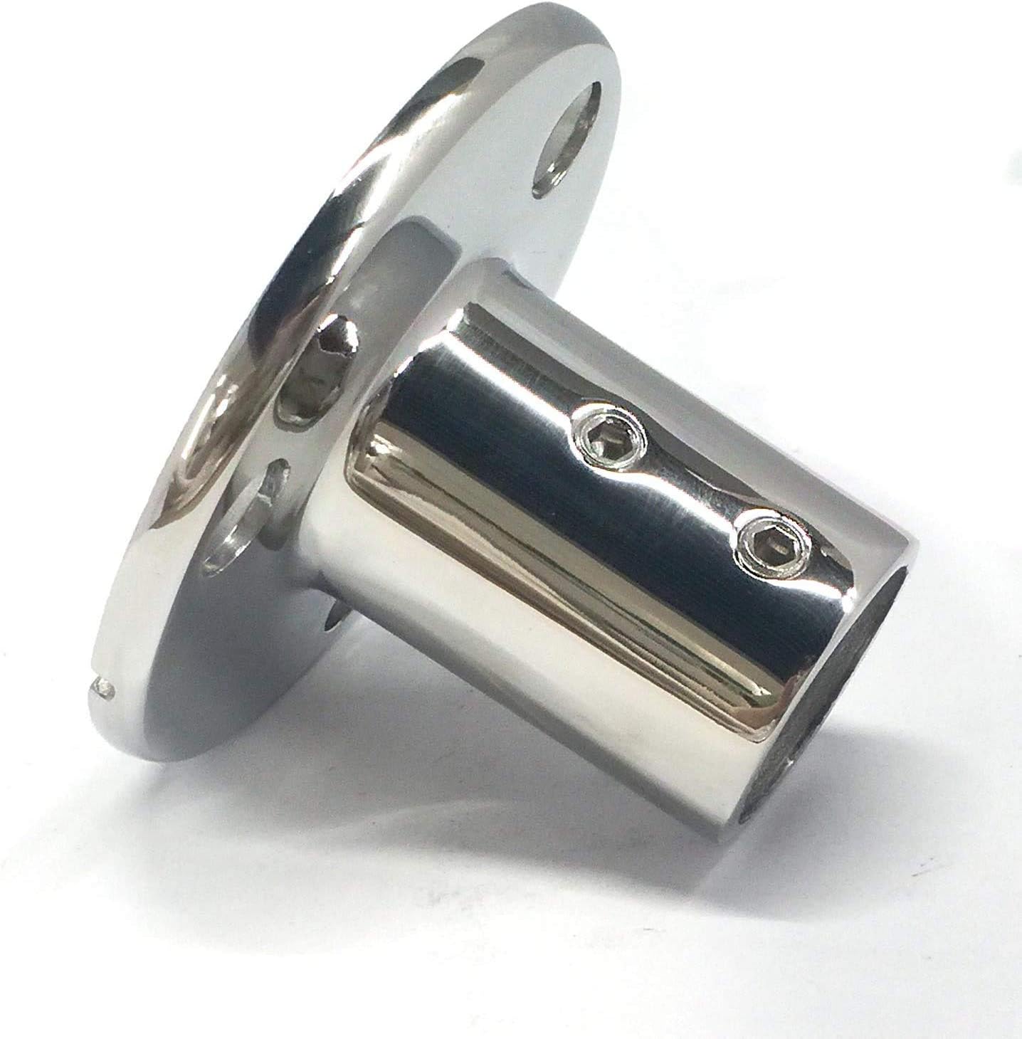 Stainless Steel Boat Round Base Handrail Fittings 90 Degree 1"