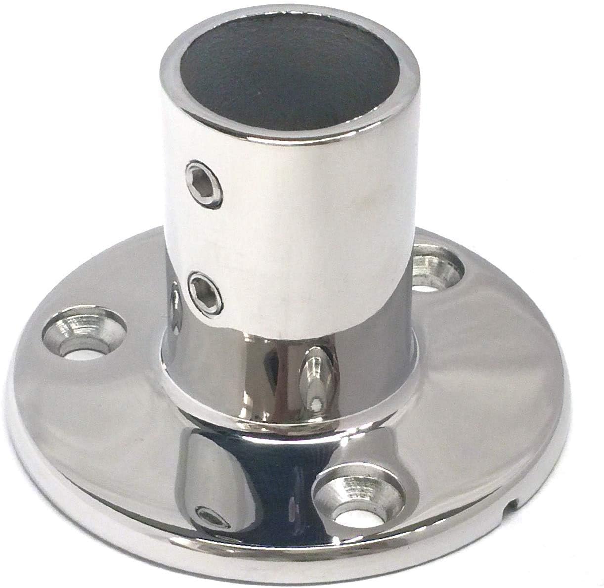 Stainless Steel Boat Round Base Handrail Fittings 90 Degree 1"