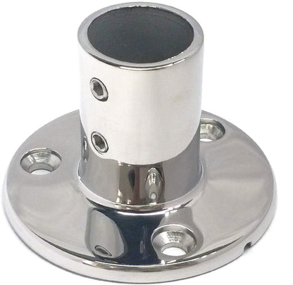 Stainless Steel Boat Round Base Handrail Fittings 90 Degree 1"