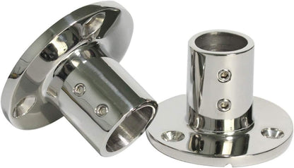 Stainless Steel Boat Round Base Handrail Fittings 90 Degree 1"