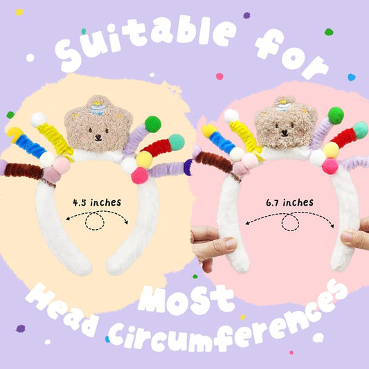 Cute Headband for Toddler Girls, Crazy Hair Day Accessories Kids, Stocking Stuffer Little Girl, Girls Washing Face and Skincare, 1 PCS