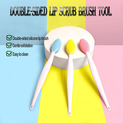 6PCS Lip Scrub Brush Tool,Double-Sided Silicone Exfoliating Lips Brushes,Gentle Exfoliator Scrubber for Smooth,Soft,Bright,Fuller Healthy
