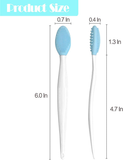 6PCS Lip Scrub Brush Tool,Double-Sided Silicone Exfoliating Lips Brushes,Gentle Exfoliator Scrubber for Smooth,Soft,Bright,Fuller Healthy