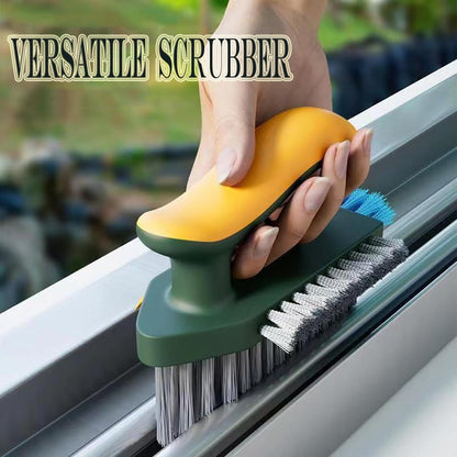 4-in-1 Grout Brush with Squeegee,Durable Bristles,Heavy-Duty Scrub Brushes for Cleaning Stiff Bristles Bathroom & Kitchen,Tile Floors Wall/Corner/Window (Green) Green