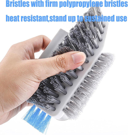 4-in-1 Grout Brush with Squeegee,Durable Bristles,Heavy-Duty Scrub Brushes for Cleaning Stiff Bristles Bathroom & Kitchen,Tile Floors Wall/Corner/Window (Green) Green