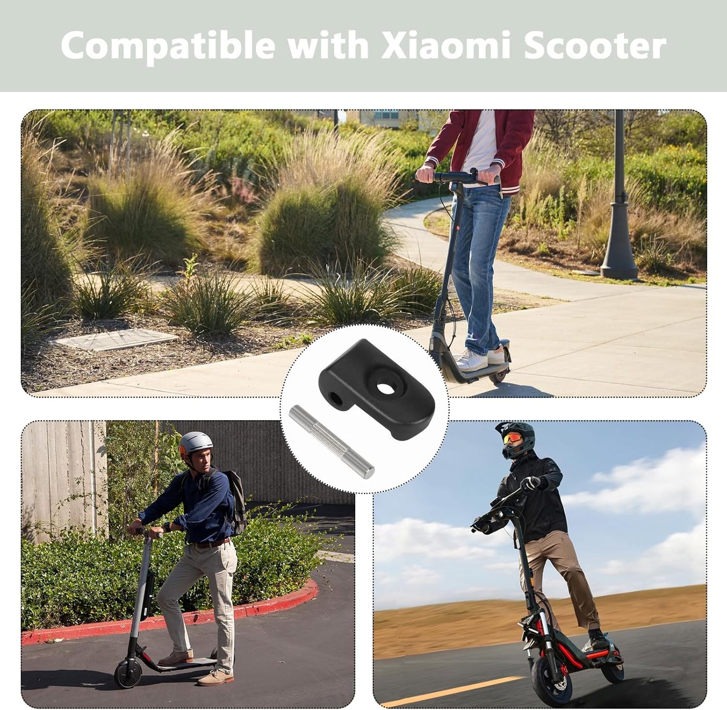 Folding hook lock with iron clasp, compatible with Xiao-Mi M365, reinforced hinge for aluminium folding electric scooters.
