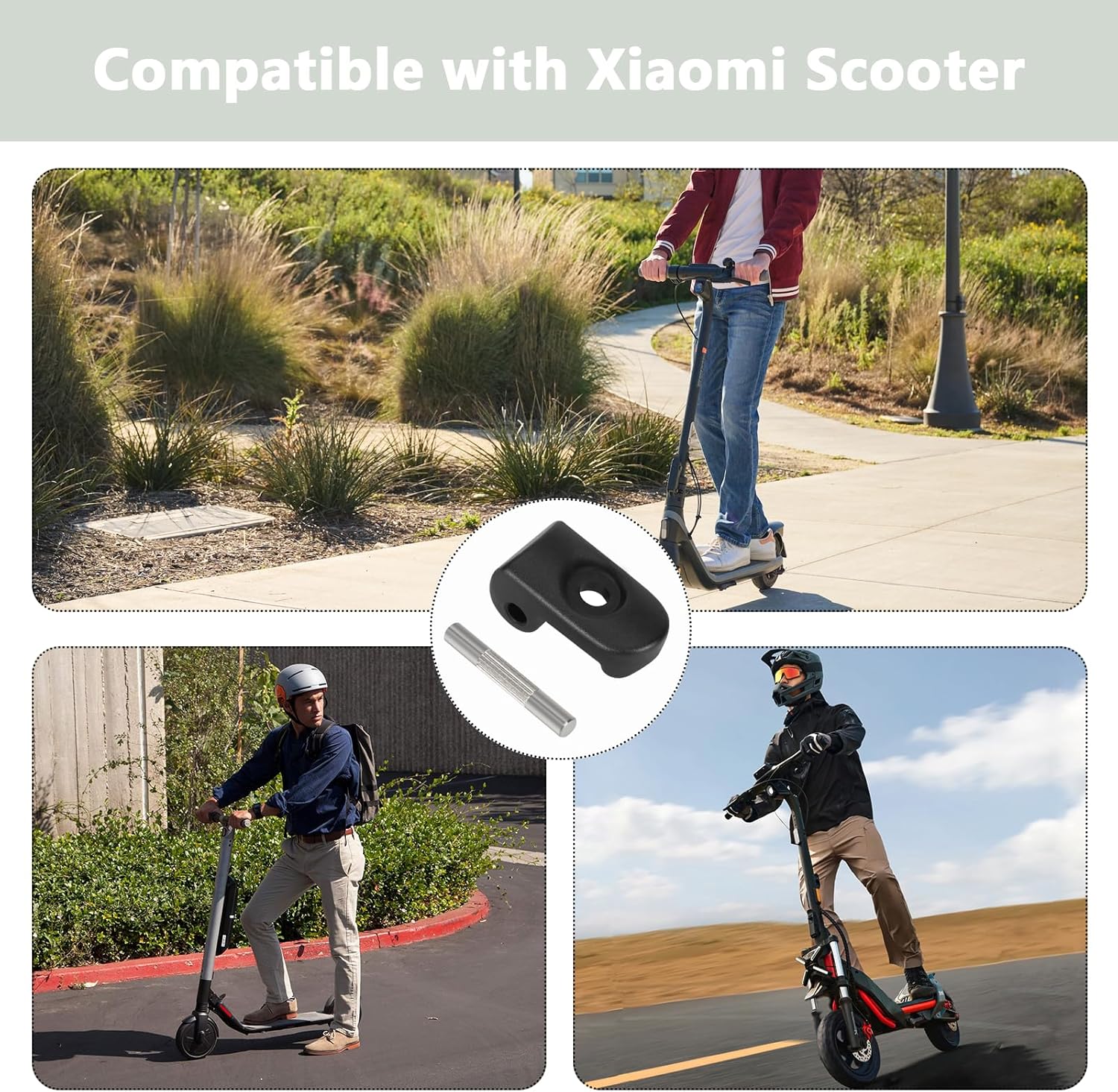 Folding hook lock with iron clasp, compatible with Xiao-Mi M365, reinforced hinge for aluminium folding electric scooters.