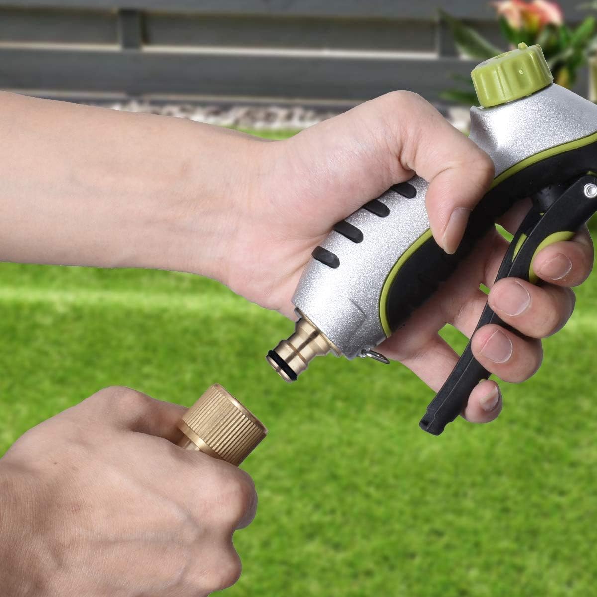 CT 2 st Brass Hose Connector Hose End Quick Coupling 1/2" Hose Pipe for Gardening, Watering, Car Washing
