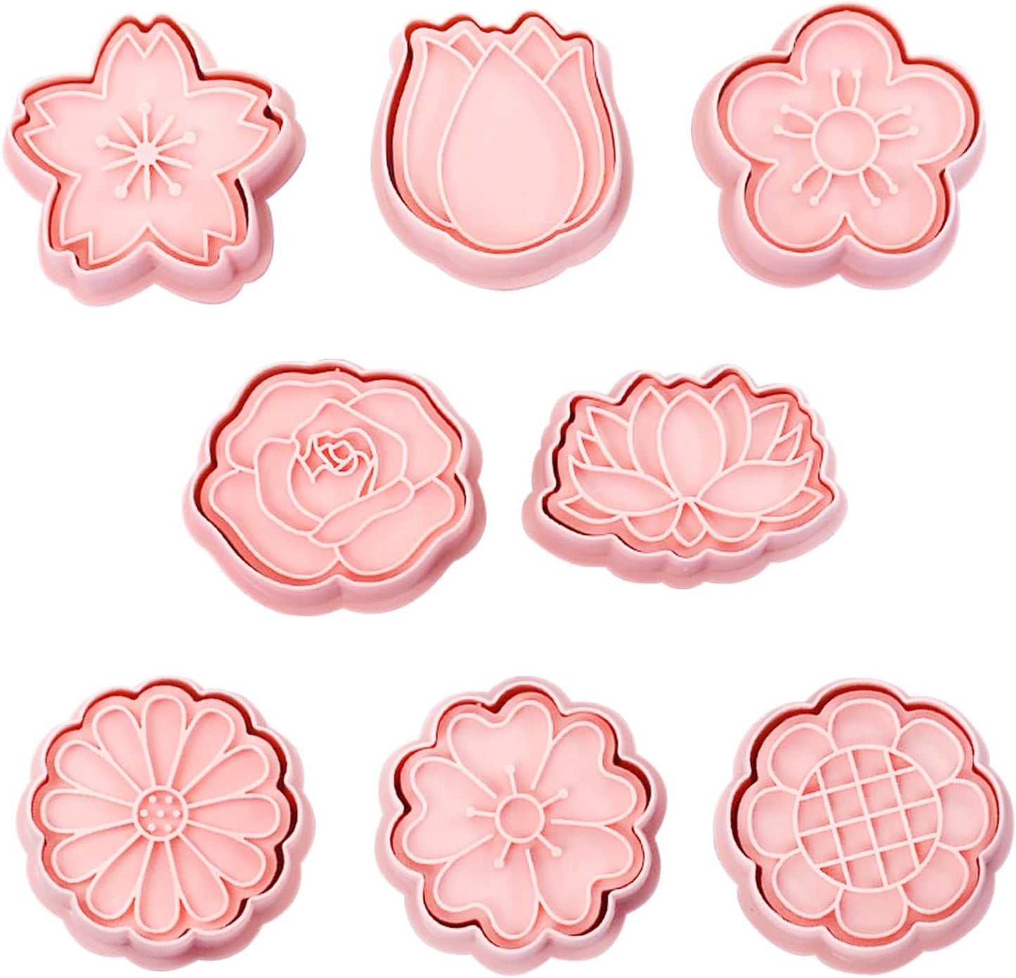 Set of 8 cookie cutters for kids, 3D cookie cutter, flower shape, cookie shape, DIY, baking cakes, tool, fondant, cake, baking