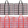 Storage bags, 4 pieces, large reusable moving bags, with zip closure and handles, storage bag, clothing, laundry bag, capacity, multifunctional for duvets
