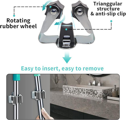 Petluno Broom Holder - Tool Holder Broom Wall Mount System Multi Wall Holder Mounting System Garden Tools Set Including Fixing Hardware (blue) grey 6