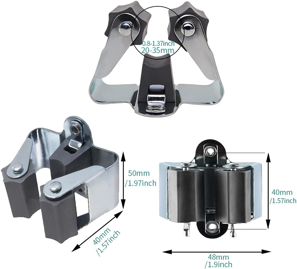 Petluno Broom Holder - Tool Holder Broom Wall Mount System Multi Wall Holder Mounting System Garden Tools Set Including Fixing Hardware (blue) grey 6
