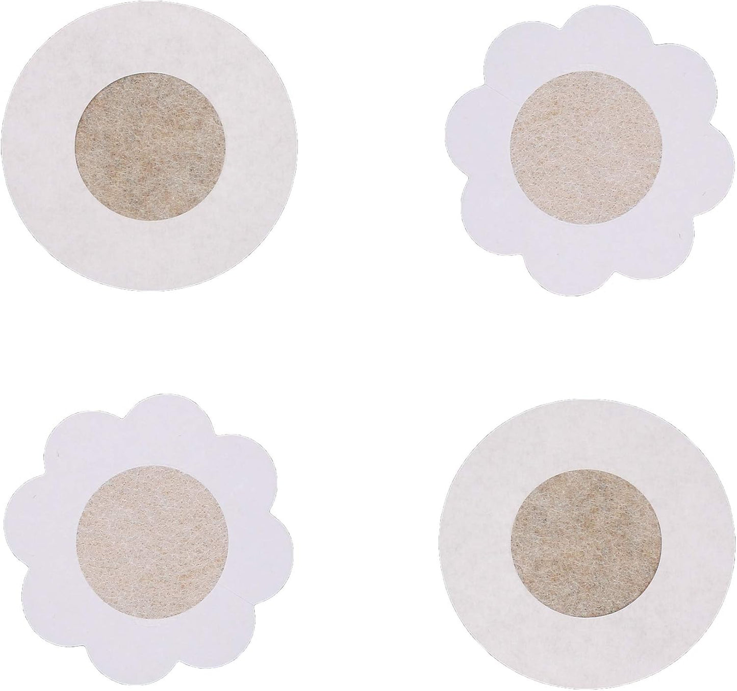 80 Pieces of Nipple Covers Breast Pasties Comfortable Adhesive Bra Disposable Satin Petals Pasties for Women Beige