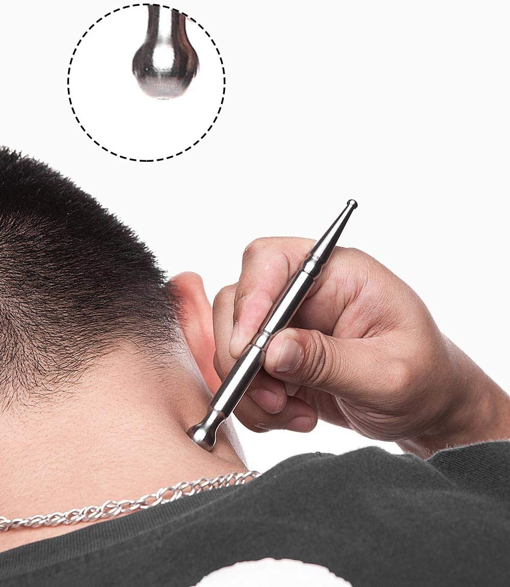 Stainless Steel Deep Tissue Massage Tool-Manual Acupuncture Pen-Trigger Point Massage Relief Pain Therapy Tools Full Body Relaxing Trigger Self-Massage Acupressure Bar (A)-A