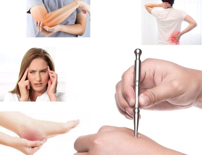 Stainless Steel Deep Tissue Massage Tool-Manual Acupuncture Pen-Trigger Point Massage Relief Pain Therapy Tools Full Body Relaxing Trigger Self-Massage Acupressure Bar (A)-A