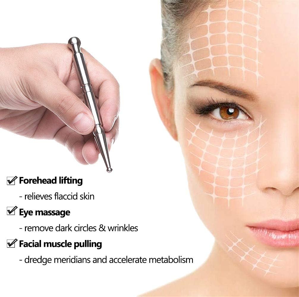 Stainless Steel Deep Tissue Massage Tool-Manual Acupuncture Pen-Trigger Point Massage Relief Pain Therapy Tools Full Body Relaxing Trigger Self-Massage Acupressure Bar (A)-A