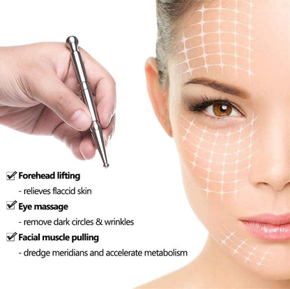 Stainless Steel Deep Tissue Massage Tool-Manual Acupuncture Pen-Trigger Point Massage Relief Pain Therapy Tools Full Body Relaxing Trigger Self-Massage Acupressure Bar (A)-A