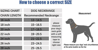 Chain Dog Training Choke Collar, 304 Stainless Steel, Total Length 20 in, 2.5 mm